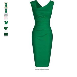 Amazing stretch green asymmetrical dress